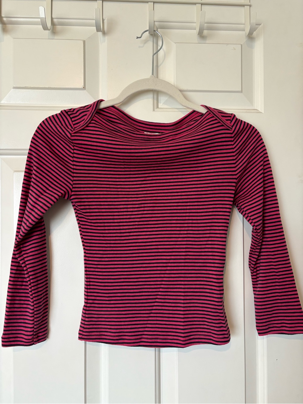 BDG Pink and navy Striped Scoop Neck Top